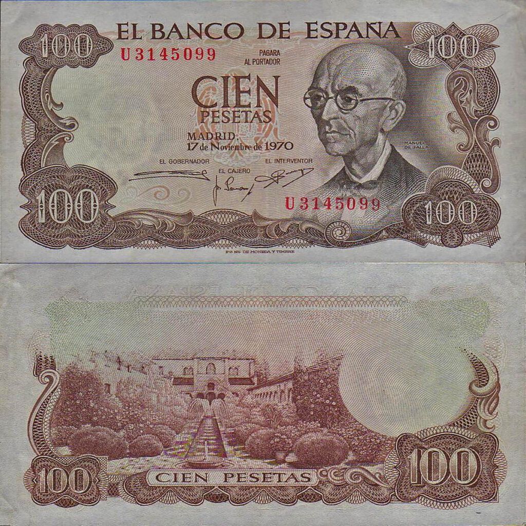 100 pesetas de 1970