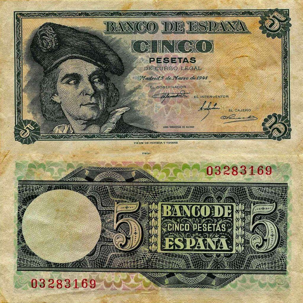 5 pesetas de 1948