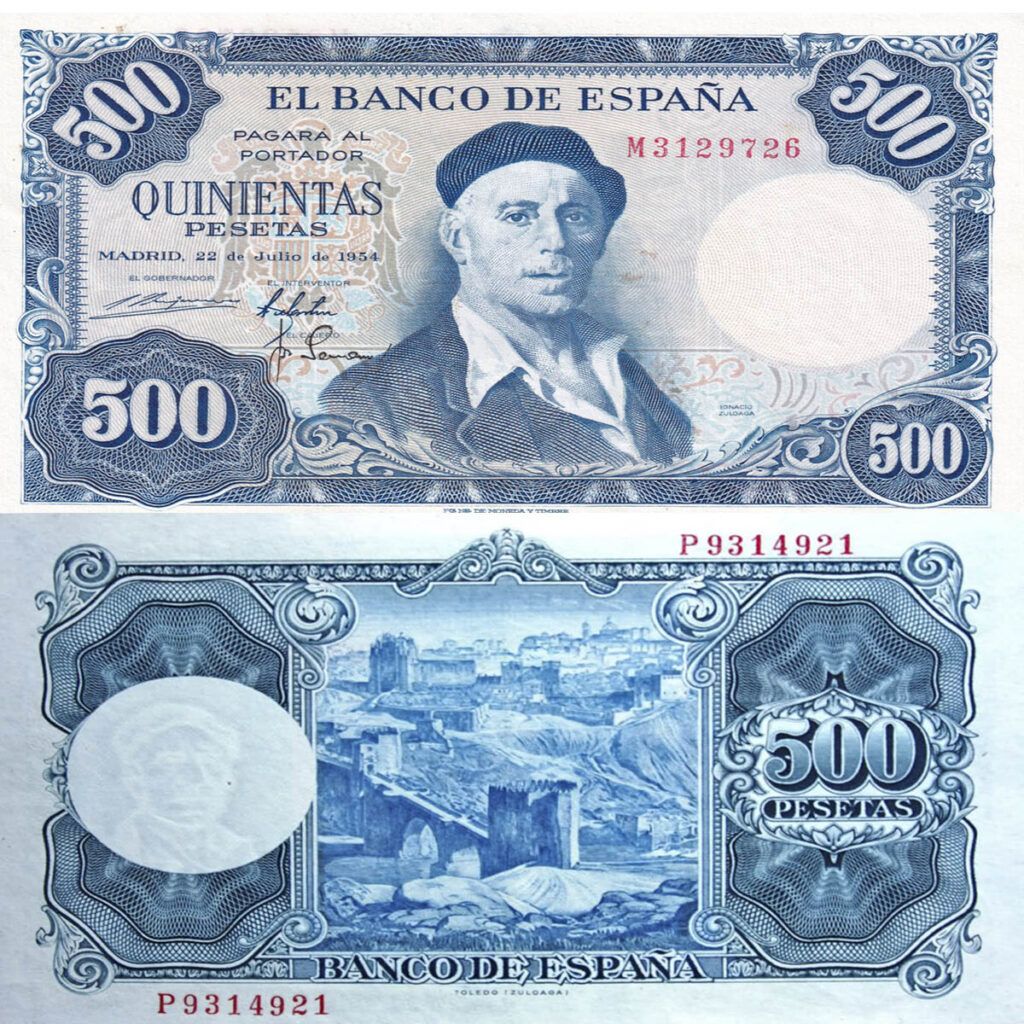 500 pesetas de 1954